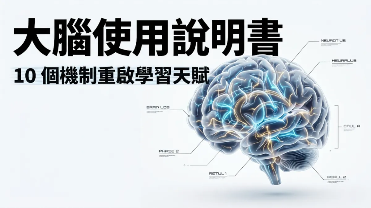 【大腦使用說明書】腦科學權威揭密：10 個關鍵機制重啟你的學習天賦，讓專注力、記憶力重新升級！